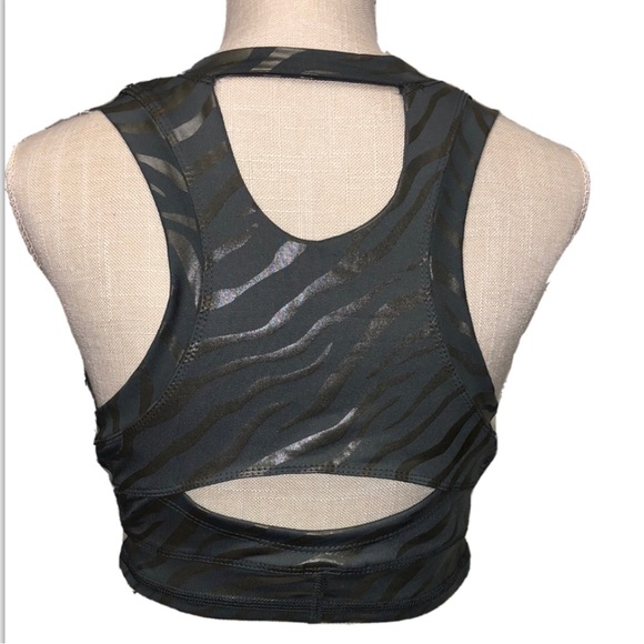 Tahari sport half zip sport bra coated zebra new with tags - Picture 4 of 7